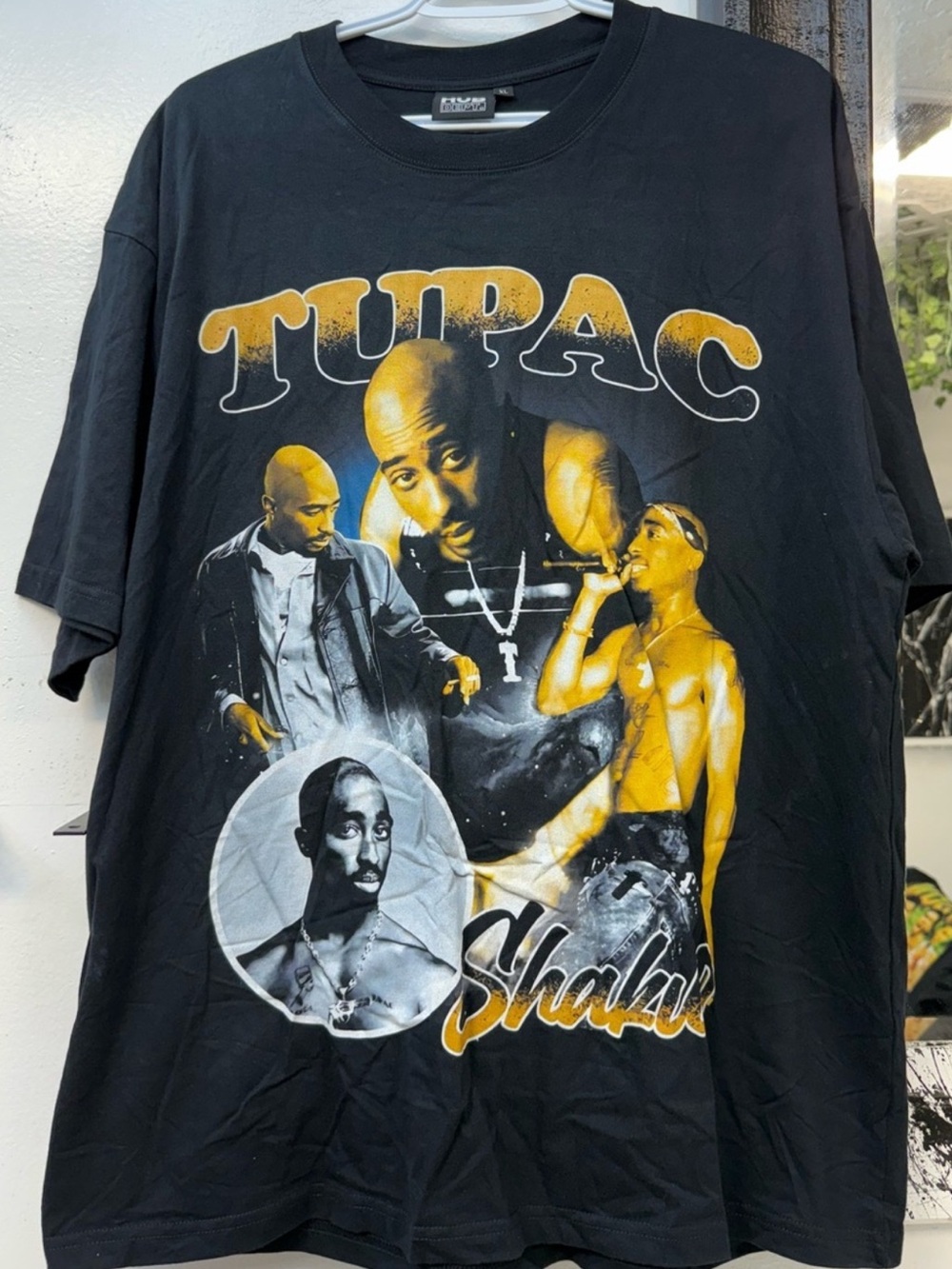 2pac Tupac Shakur hip hop Graphic Short Sleeve rap Tee - Black